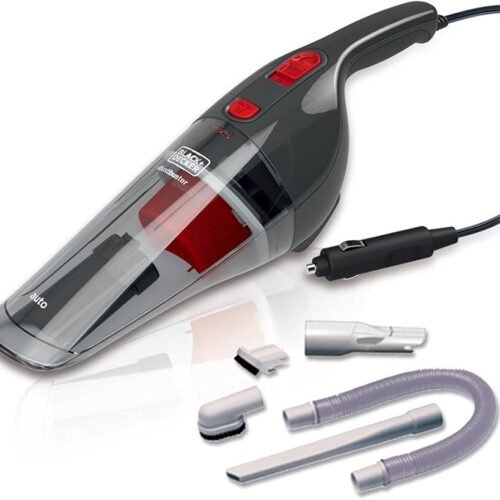 BLACK DECKER 12V Cordless Cyclonic Car Corded Dustbuster Hand Vacuum with Full Set Red and Black