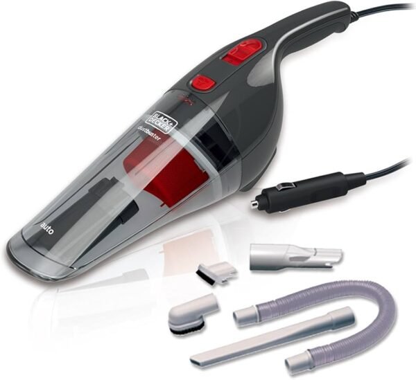 BLACK DECKER 12V Cordless Cyclonic Car Corded Dustbuster Hand Vacuum with Full Set Red and Black