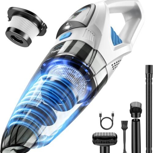 Handheld Vacuum Cleaner Battery with 25000 Pa Strong Suction Power Wireless Vacuum Cleaner with HEPA Filter Attachments