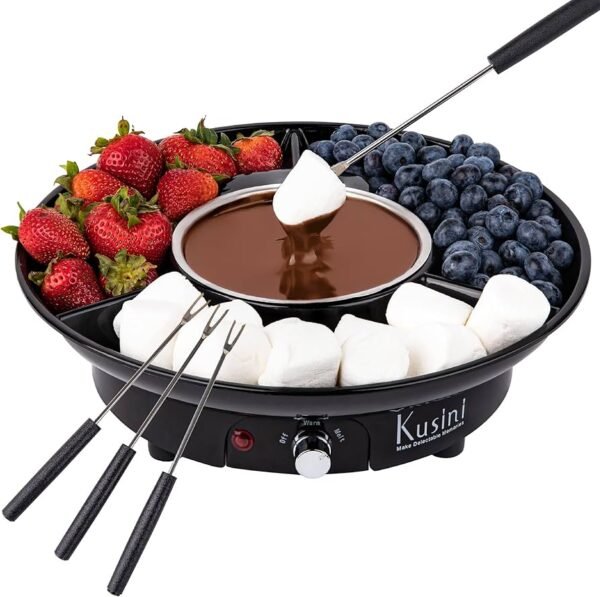 81lszWlkGGL._AC_UF894,1000_QL80_ Kusini Electric Fondue Pot Set Chocolate and Cheese Fondue