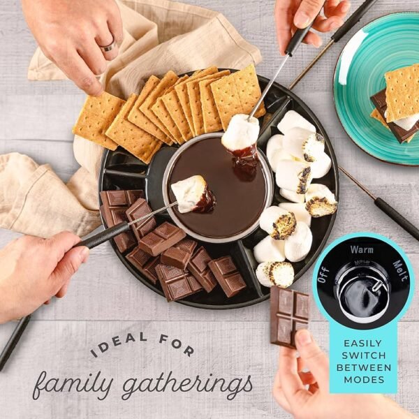 91Y3e+Gc65L._AC_UF1000,1000_QL80_ Kusini Electric Fondue Pot Set Chocolate and Cheese Fondue