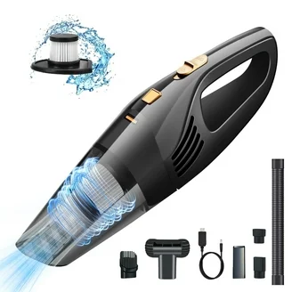 Cordless Vacuum Lightweight High Power Handheld Vacuum Cleaner with LED Light Hand Vacuum for Car Home Office and Pet Hair BlackBlue